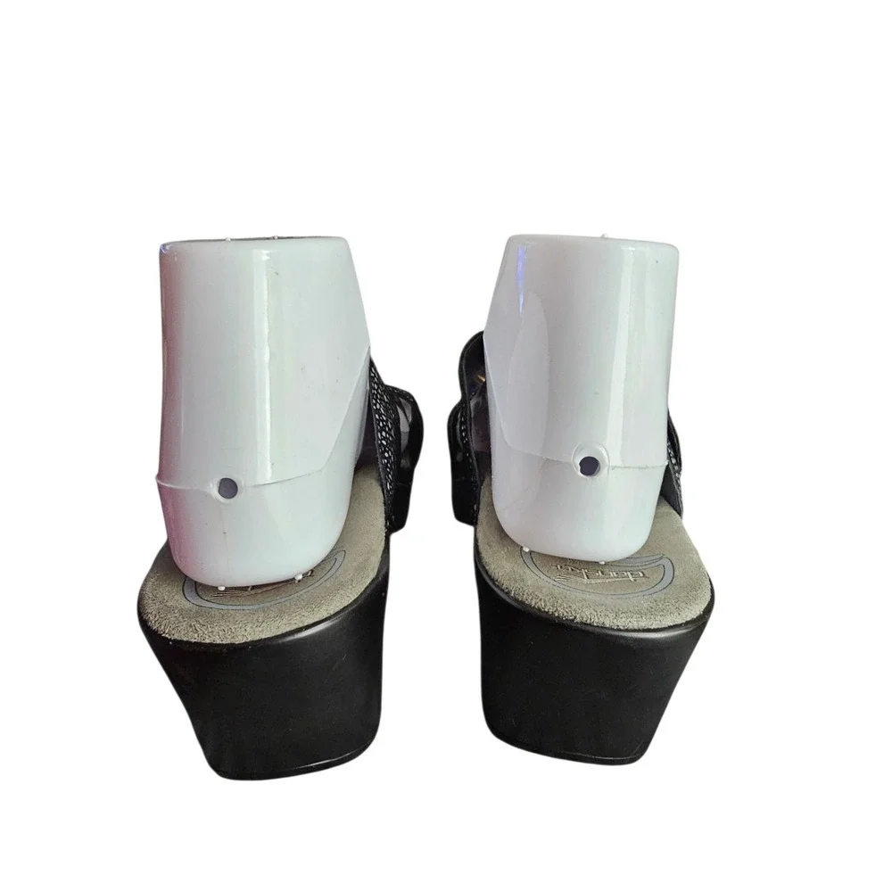 Dansko Sophie Wedge Black Dot Leather Slip On Sandals Size 39 US 8.5-9 - Picture 4 of 11